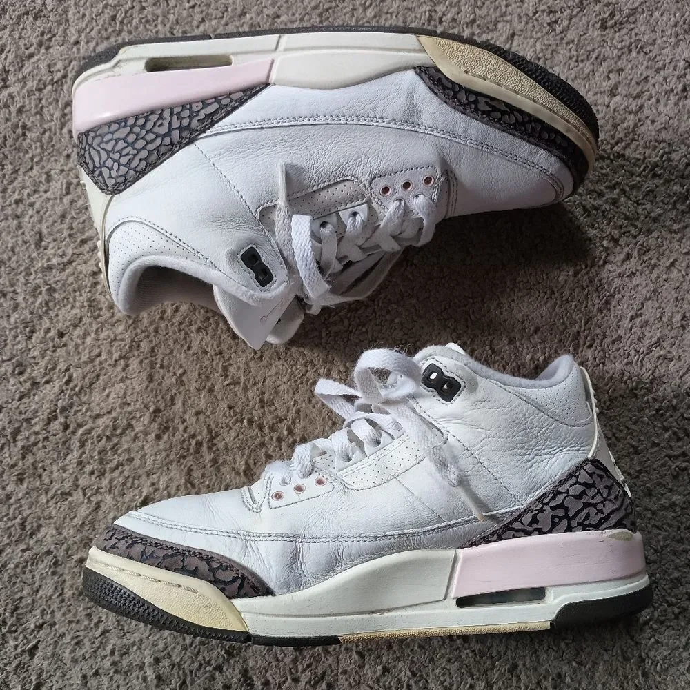 Air Jordan 3 Retro Neapolitan White Dark Mocha CK9246 102 Women's 8.5 PRE-OWNED